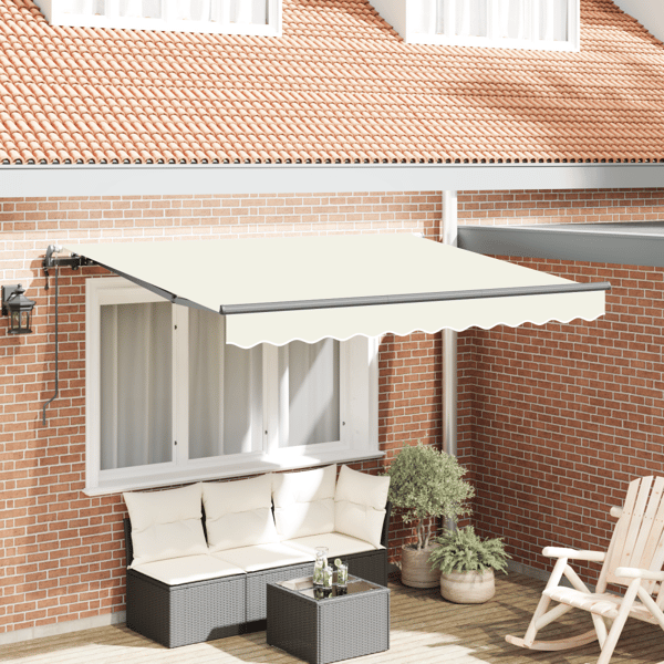 Utfällbar markis Kräm 300 x 200 cm tyg