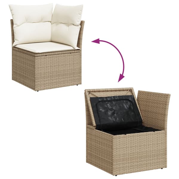 Trädgårdsoffset 4 st Beige och vit konstrotting