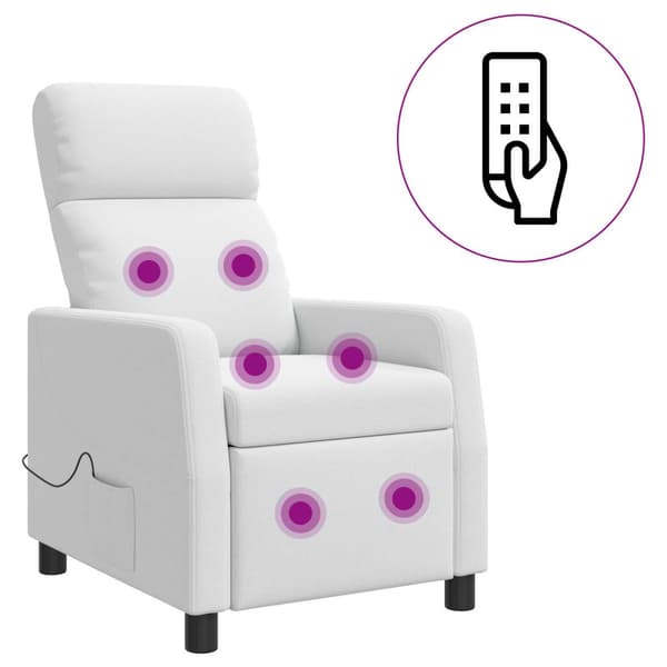 Massagefåtölj Vit Tyg