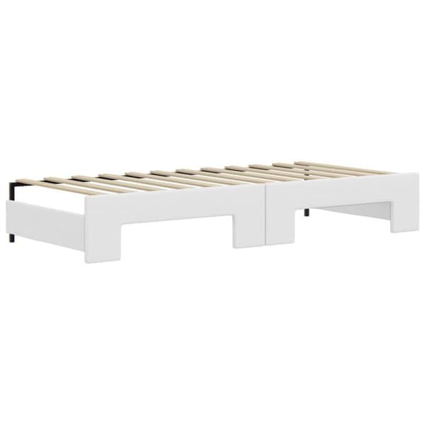 Dagbädd utdragbar vit 90x200 cm konstläder