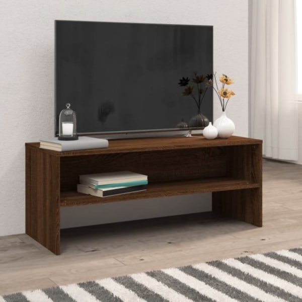 Tv-bänk brun ek 100x40x40 cm konstruerat trä