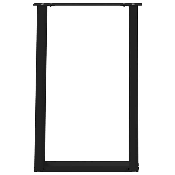 Matbordsben U-formade 2 st svarta 60x(72-73) cm stål