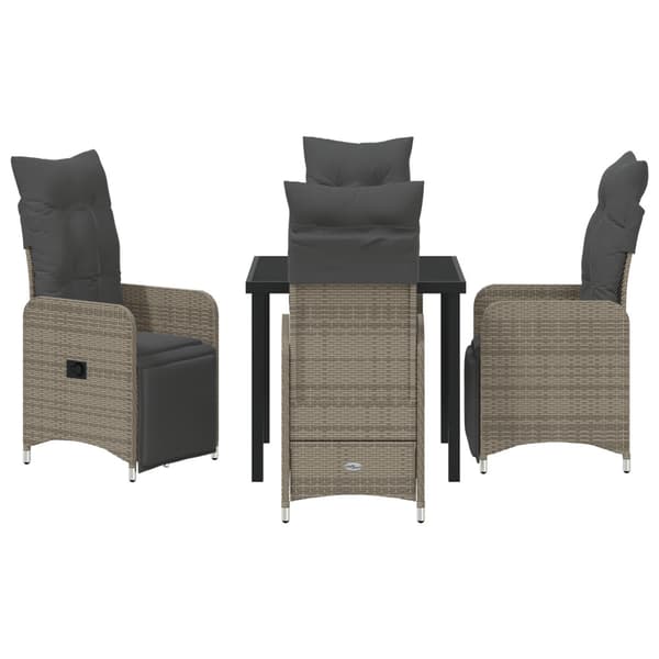 Trädgårdsmöbelset 5 pcs Grå konstrotting