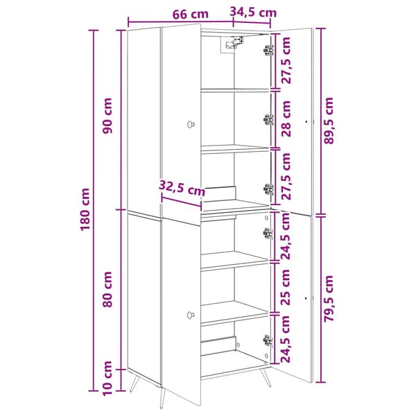 Skåpset 2 pcs Svart Konstruerat trä