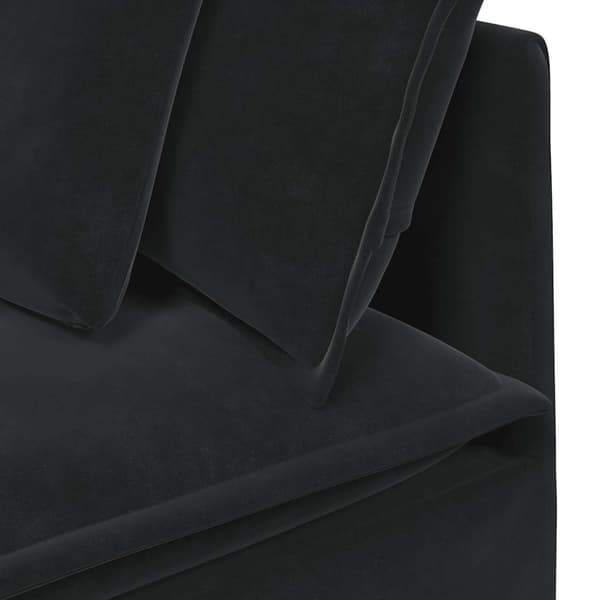 Modulsoffa med kuddar sammet svart