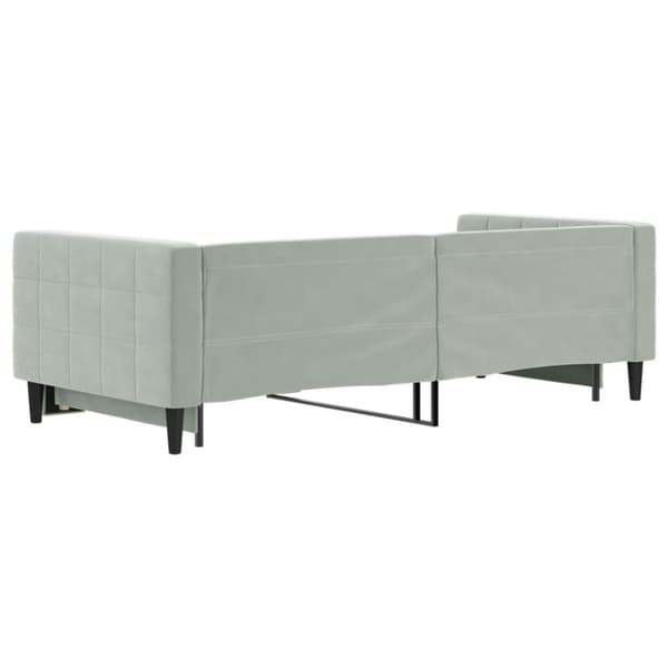 Dagbädd utdragbar ljusgrå 90x200 cm sammet