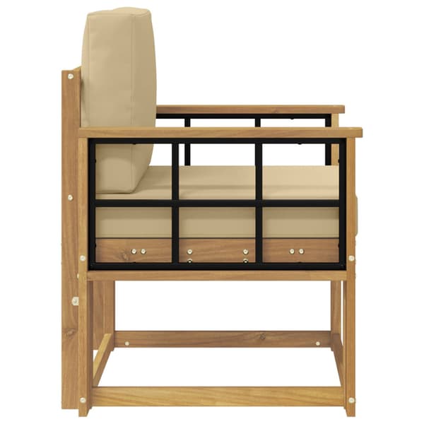 2 Stycke Utomhussoffset Polyester Vit och beige