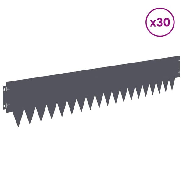 Kant för gräsmatta 30 pcs 103 x 20 cm metall Antracit