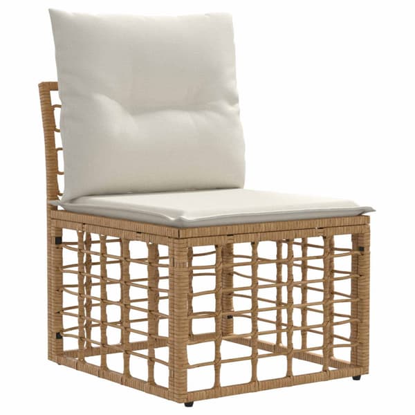 Utomhussoffset 6 pcs Naturlig och Creamvit Polyester