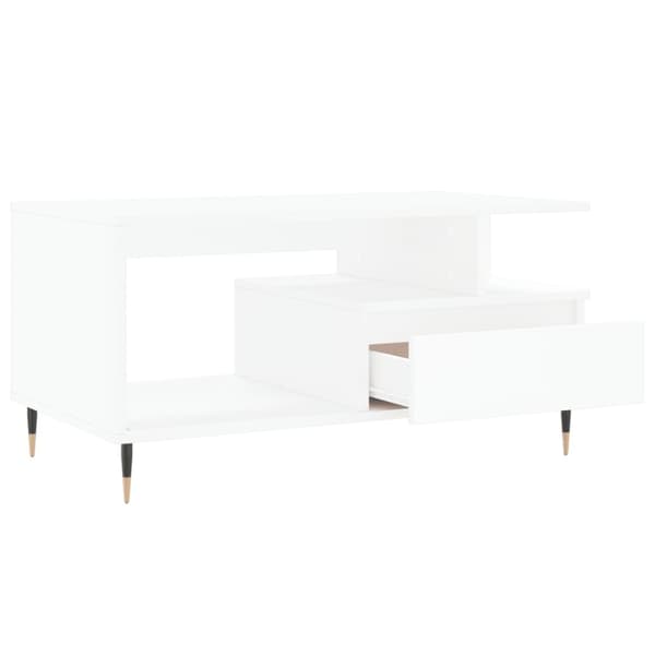 Soffbord vit 90x49x45 cm konstruerat trä