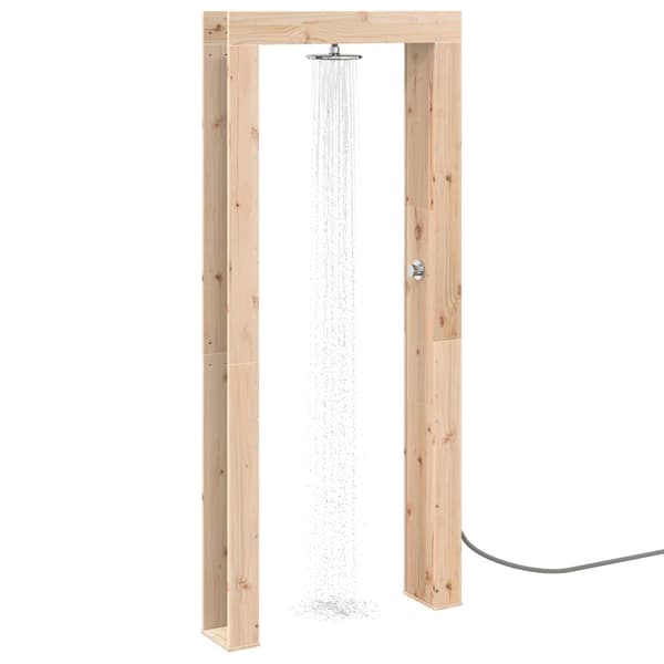 Utomhus Dusch 226 cm Massivt tallträ och rostfritt stål