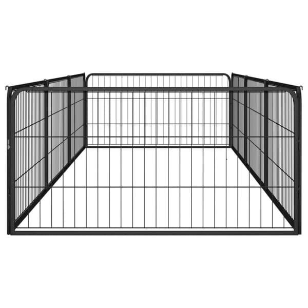Hundbur 8 paneler svart 100x50 cm pulverlackerat stål