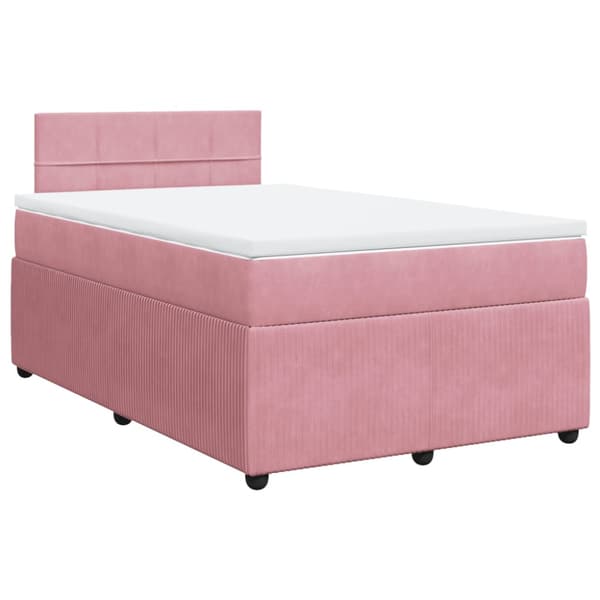 Ramsäng med madrass rosa 120x190 cm sammet