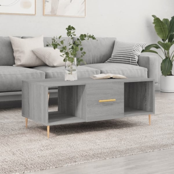 Soffbord grå sonoma 102x50x40 cm konstruerat trä