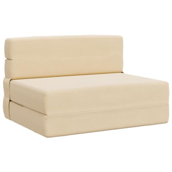 Fällsoffa säng Kräm 190 x 70 x 15 cm Kordread tyg