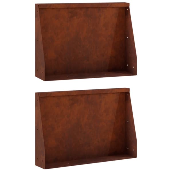 Stödvägg 2 st 60 x 12 x 40 cm Väderbeständig stål Rostig