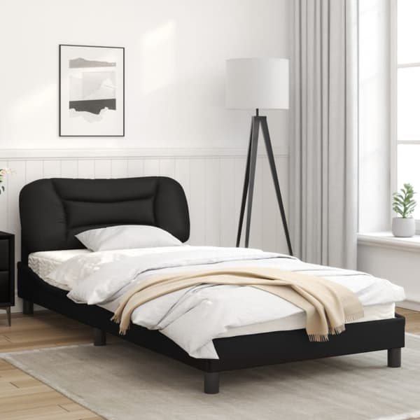 Bed Frame with LED without Mattress "Hvar" Black 100x200 cm