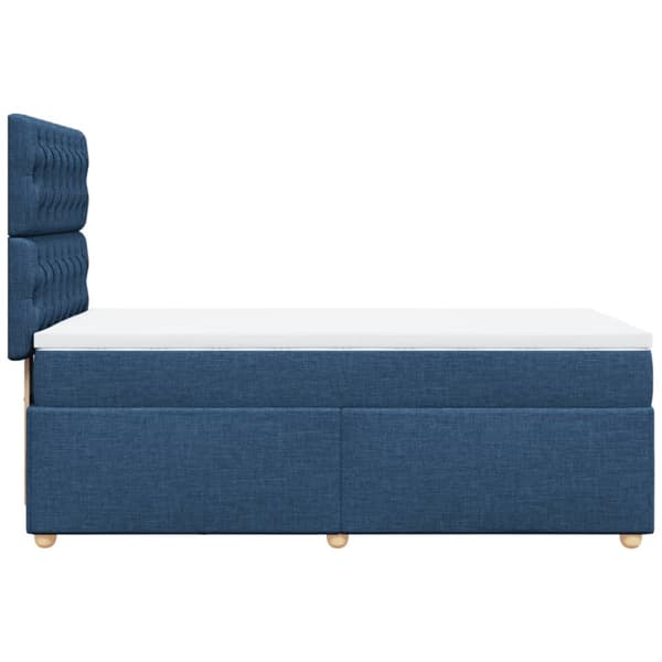 Ramsäng med madrass blå 90x190 cm tyg