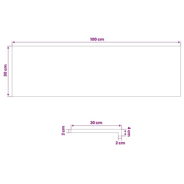 Trappsteg 4 st 100 x 30 x 2 cm Vit Massivt Ekträ