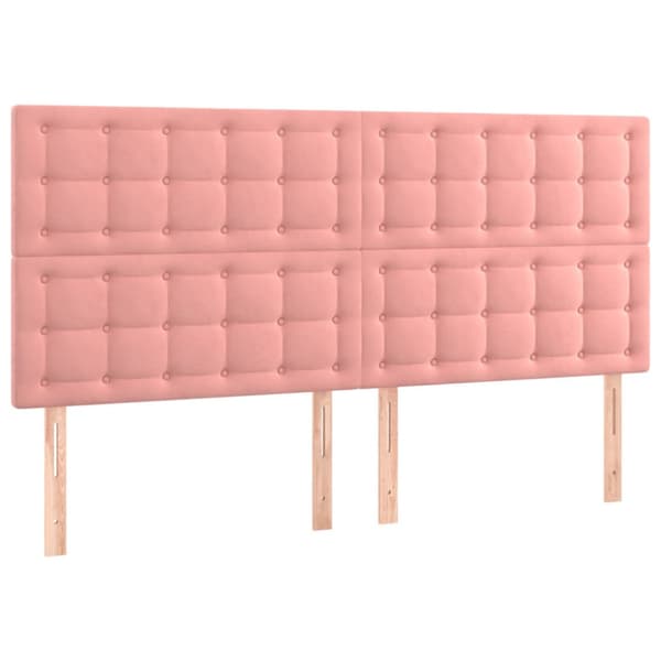 Ramsäng med madrass rosa 160x200 cm sammet