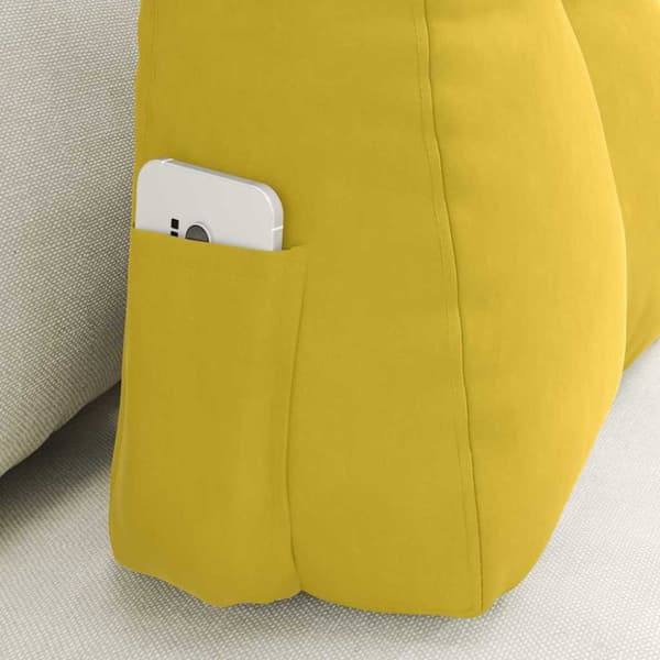 Ryggkudde Gul 60 x 24 x 50 cm Sammet