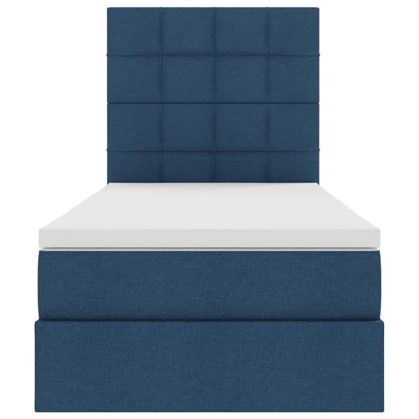 Förvaringssäng med madrass Blå 100 x 200 cm Polyester