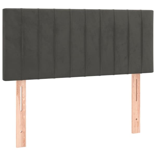 Ramsäng med madrass mörkgrå 100x200 cm sammet