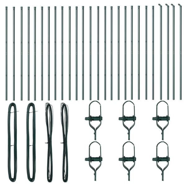 Stängselstolpe 26 pcs Grön 3,2 x 3,2 x 210 cm