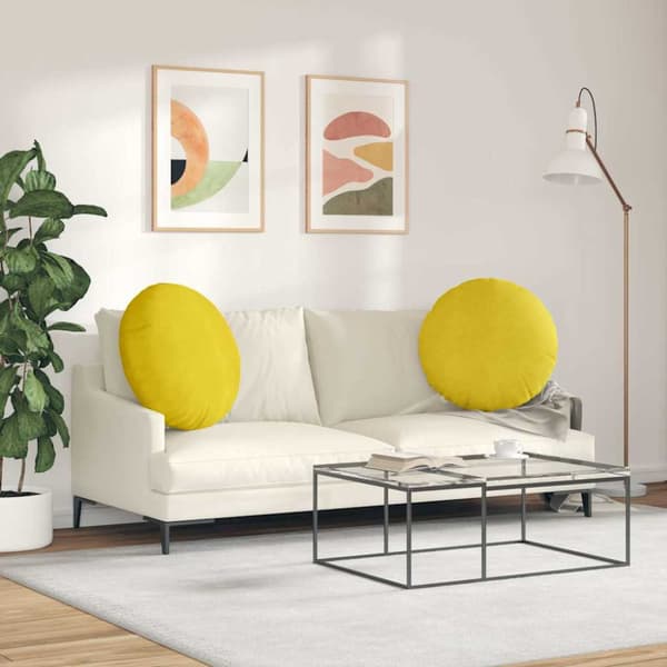 Sittkuddar 2 pcs Gul Ø 80 x 29 cm Sammet