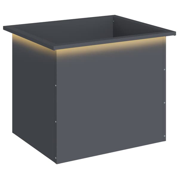 Odlingslåda med LED Antracit 50 x 60 x 48 cm Stål