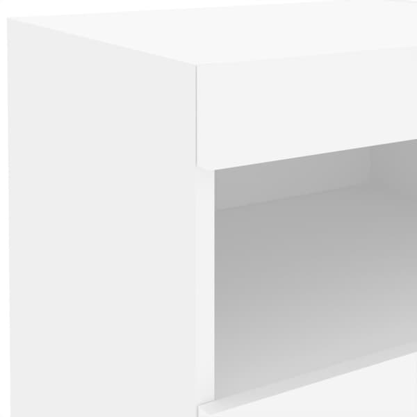 Sängbord med LED vit 50x40x45 cm