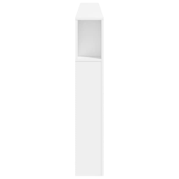 Sänggavel LED vit 220x18,5x103,5 cm konstruerat trä