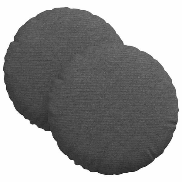 Sittkuddar 2 pcs Mörkgrå Ø30 x 13 cm Kordread tyg