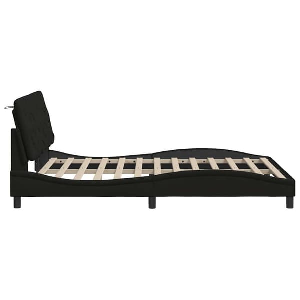 Bed Frame without Mattress Black 120x200 cm Fabric
