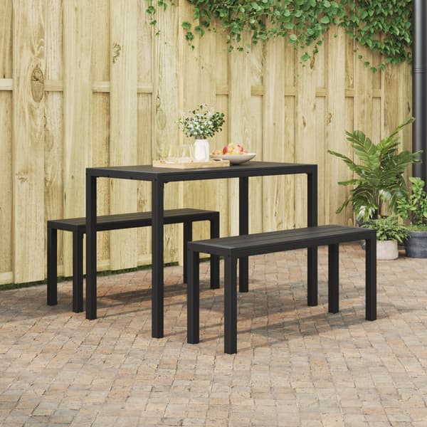 Trädgårdsmöbelset 3 pcs Antracit Stål