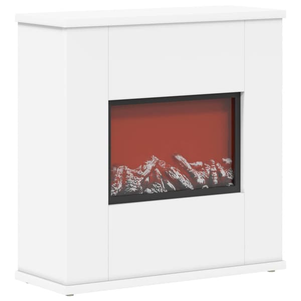 Elektrisk eldstad Vit 47 x 18 x 48 cm Konstruerat trä