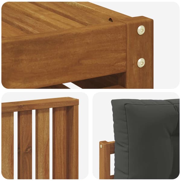 Utomhussoffset med kudde 7 pcs Naturlig och Antracit