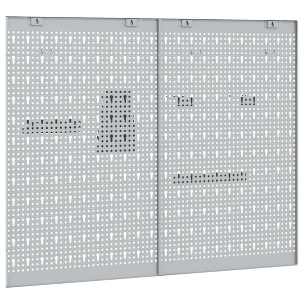 Verktygsväggpanel 2 st Grå 100 x 1 x 80 cm
