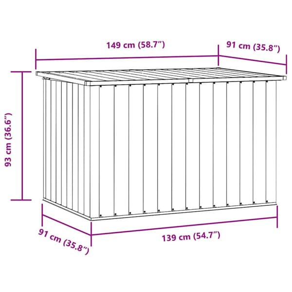 Dynbox grå 149x99x93 cm