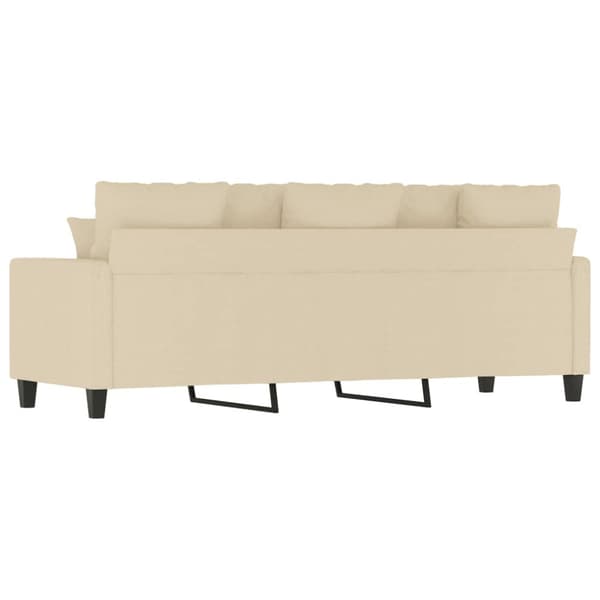 3-sitssoffa gräddvit 180 cm tyg