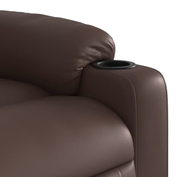 Massagefåtölj brun konstläder