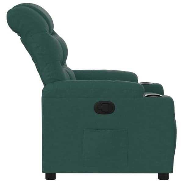 Reclinerfåtölj mörkgrön tyg