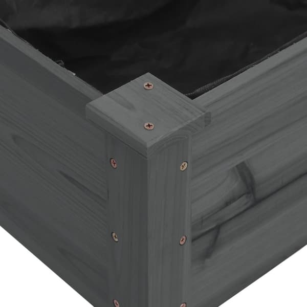 Odlingslåda med foder grå 240x45x25 cm massivt granträ