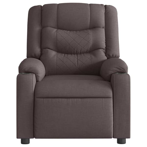 Massagefåtölj mörkbrun tyg