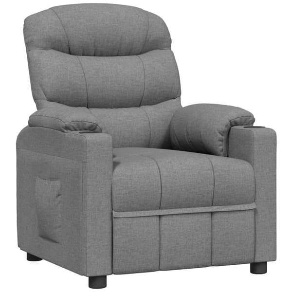 Reclinerfåtölj ljusgrå tyg
