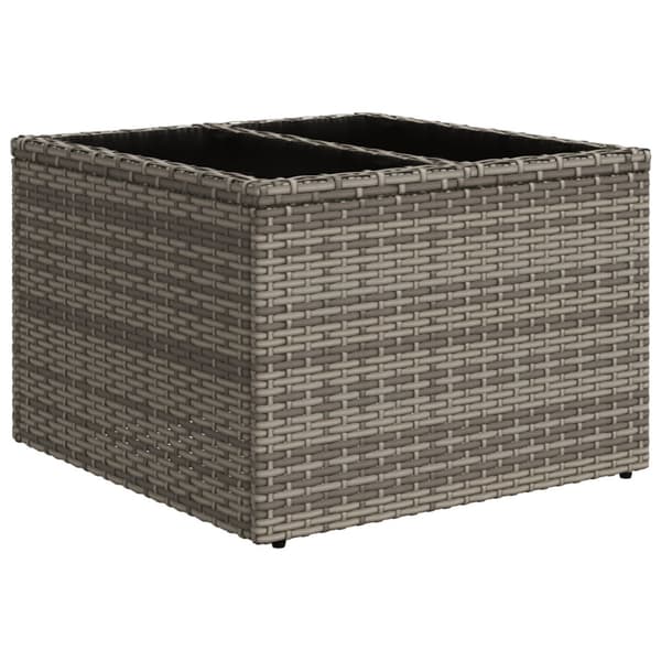 Trädgårdsoffset med kudde 8 pcs Grå Poly rattan