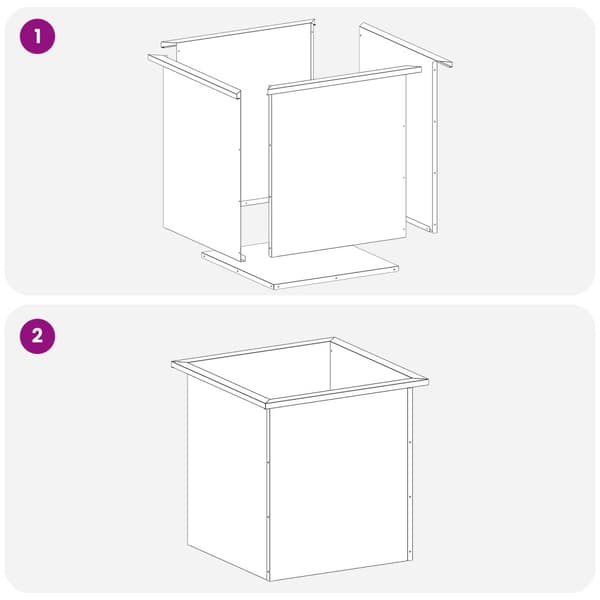 Odlingslåda med LED 2 st Silver 50 x 50 x 48 cm Rostfritt stål