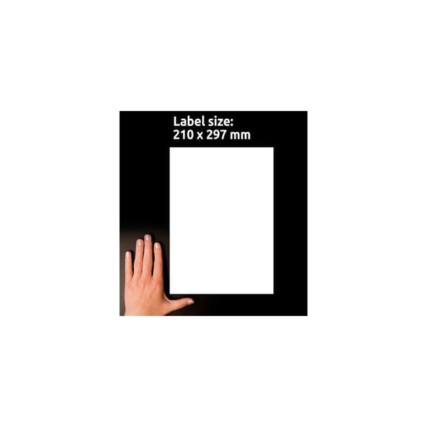 Etikett AVERY Slitst. 210x297mm 20/fp