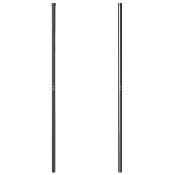 Stängselstolpe 2 pcs Grå Pulverlackerad stål