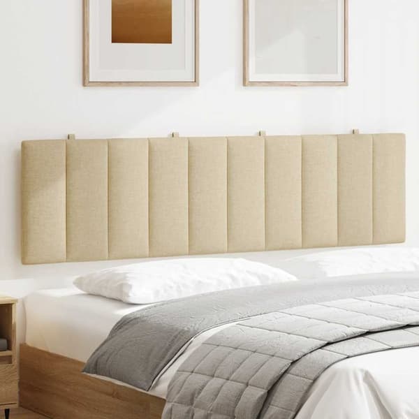Headboard Cushion "Hanko" Cream 180 cm Fabric